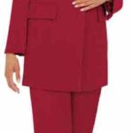 Red Double-Breasted Pantsuit - Formal & Elegant