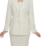 White Suit - Classic Tailored Skirt & Blazer