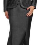 Lace Detail Black Skirt Suit - Elegant & Sophisticated