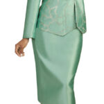 Tally Taylor Floral Suit - Elegant & Sophisticated - Mint Green, Black, White