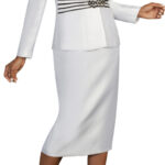 Tally Taylor Suit with Rhinestone Buckle - Navy & Pink / White  & Black