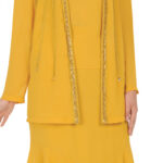 Yellow Georgette Suit with Rhinestone Jacket