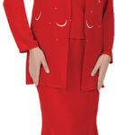 Red Rhinestone Georgette Suit