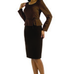 Elegant Chocolate Polka Dot Suit