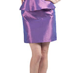 Metallic Purple Evening Dress with 3D Floral Detail