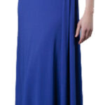 Royal Blue Strapless Maxi Dress with Lace Detail